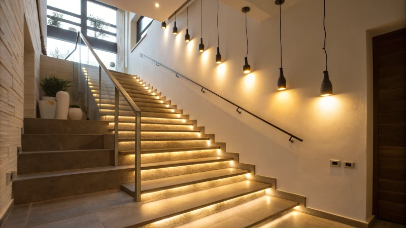 modern staircase lighting